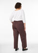 Hoogtailleerde pantalon met rechte pasvorm, Bruin, Model image number 1