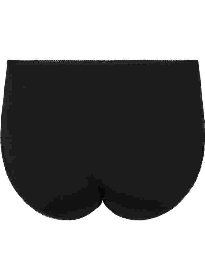 Slip 3-pack en coton avec taille régulière, Black, Packshot image number 1