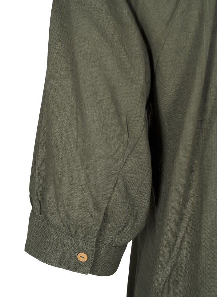 Katoenen tuniek met V-hals, Groen, Packshot image number 3