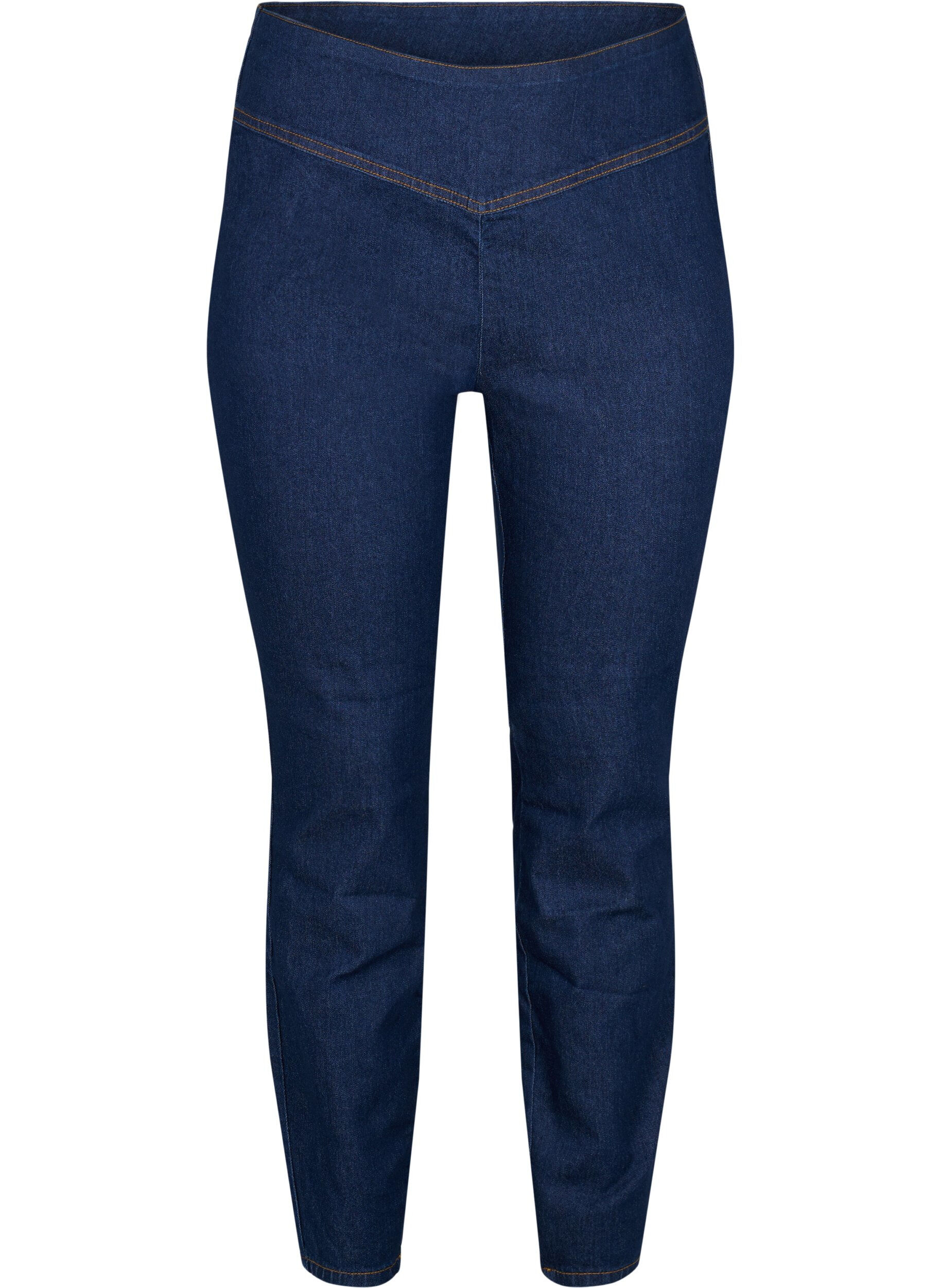 Zizzi Jeggings en coton extensible m&eacute;lang&eacute;, Dark blue, Packshot image number 0
