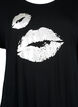 T-shirt met korte mouwen van viscose en opdruk, Black W. Lips, Packshot image number 2