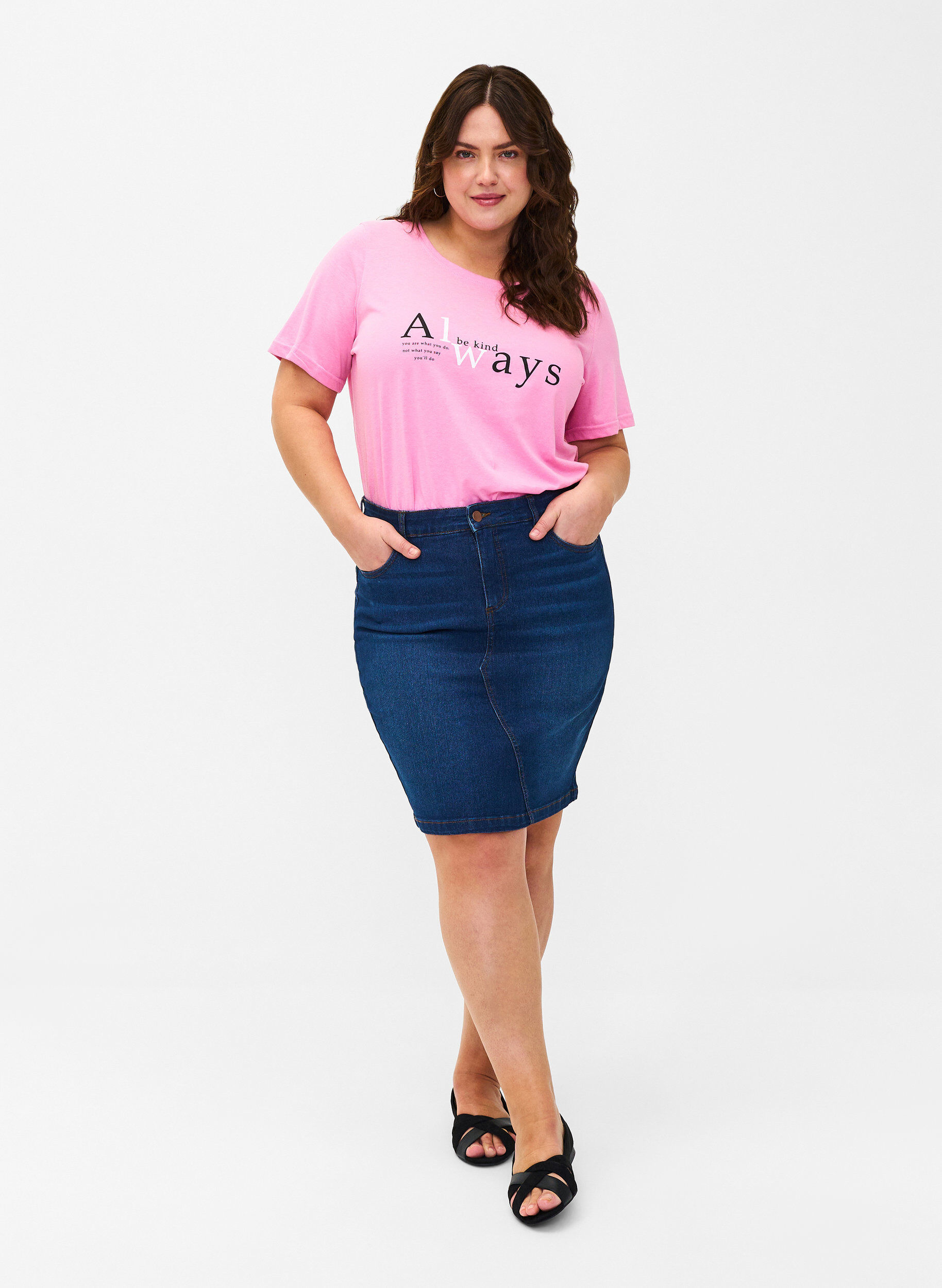 ZizziFLASH - T-shirt met motief, Begonia Pink Always, Model image number 2
