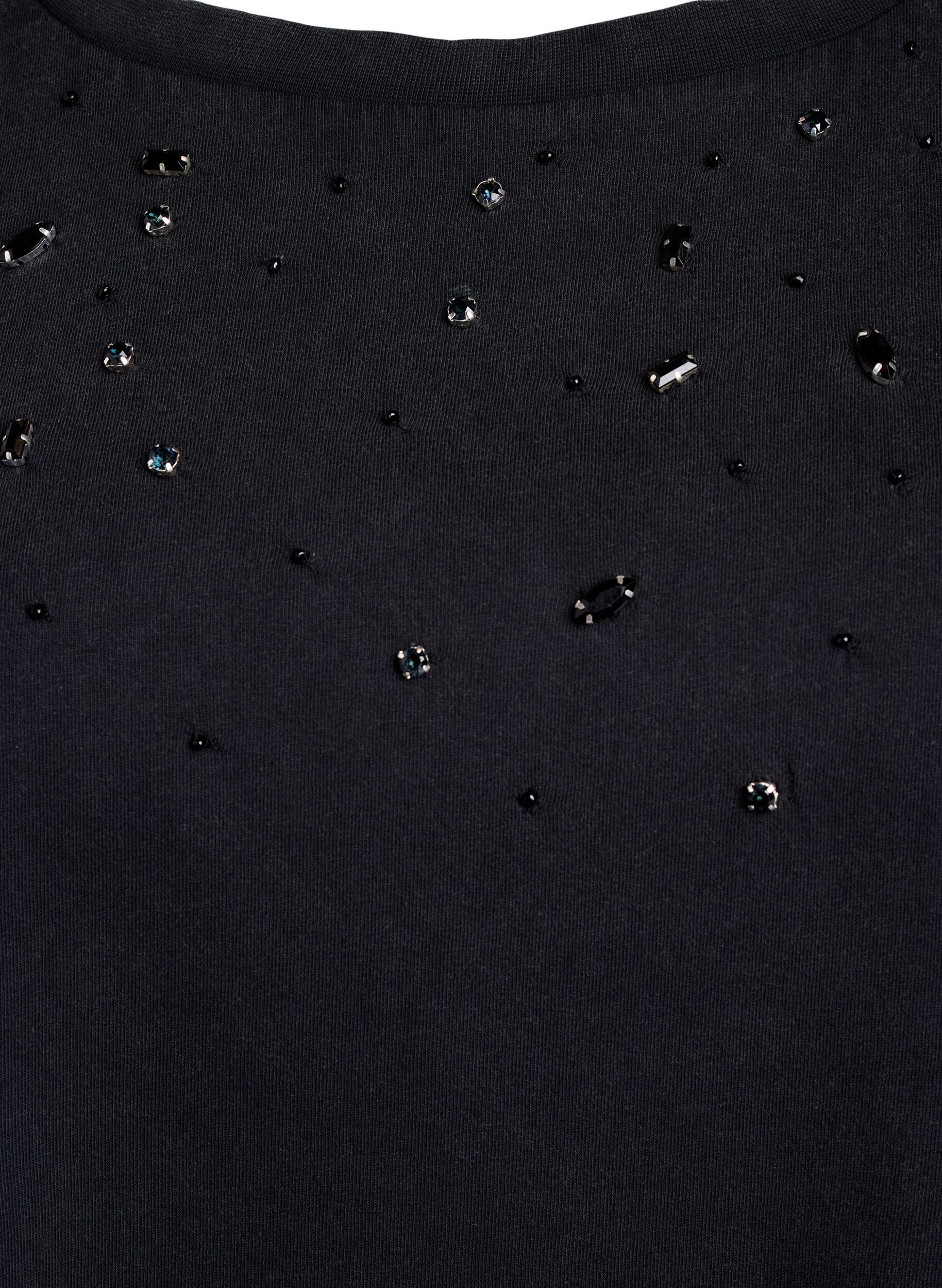 ZizziBoxy T-shirt met parels en strass-steentjes, Grijs, Packshot image number 2