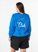 Sweatshirt avec imprim&eacute; texte, Bleu, Model image number 2