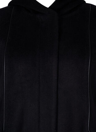 Veste en laine avec capuche, Black Solid, Packshot image number 2