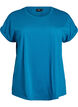 T-shirt met korte mouwen in een katoenmix, Blauw, Packshot image number 0