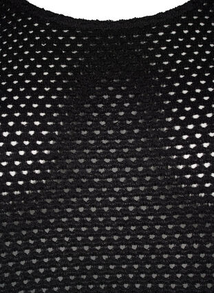 Robe à manches 3/4 avec motif de dentelle en maille, Black, Packshot image number 2