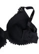 Soutien-gorge rembourré avec armature et détails en dentelle, Noir, Packshot image number 3