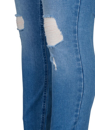 Jeans Amy avec une coupe super slim et des détails déchirés, Blue denim, Packshot image number 3