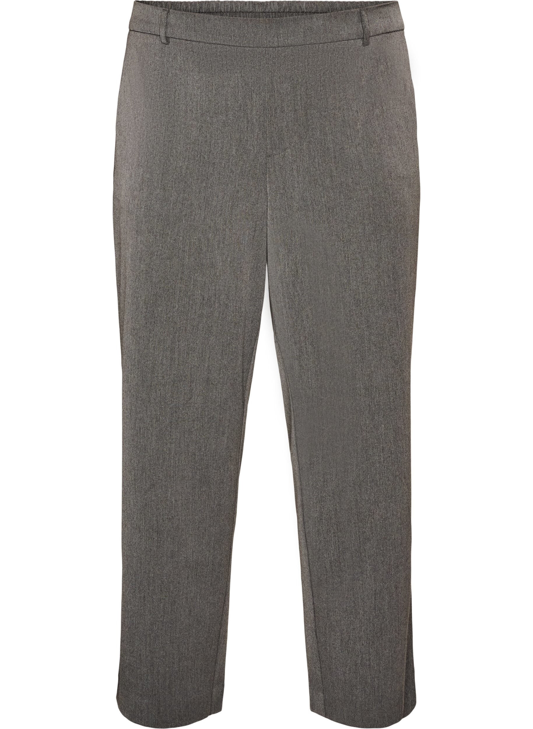 ZizziHoogtailleerde pantalon met rechte pasvorm, Grijs, Packshot image number 0
