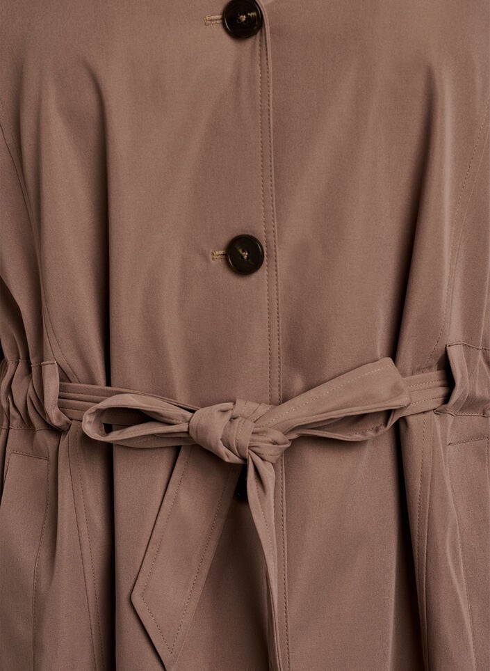 Trench-coat avec capuche et ceinture &agrave; nouer, Marron, Packshot image number 2