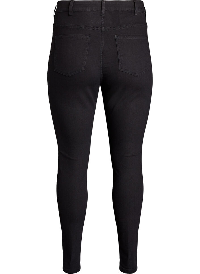 Amy super slim fit jeans met hoge taille, Zwart, Packshot image number 1