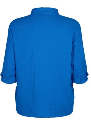 Chemise avec col en mousseline de coton, Victoria blue, Packshot image number 1