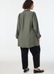 Viscose tuniek met ruches en knopen, Groen, Model image number 2
