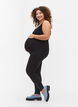 Leggings de grossesse en viscose avec boutons, Black, Model image number 0