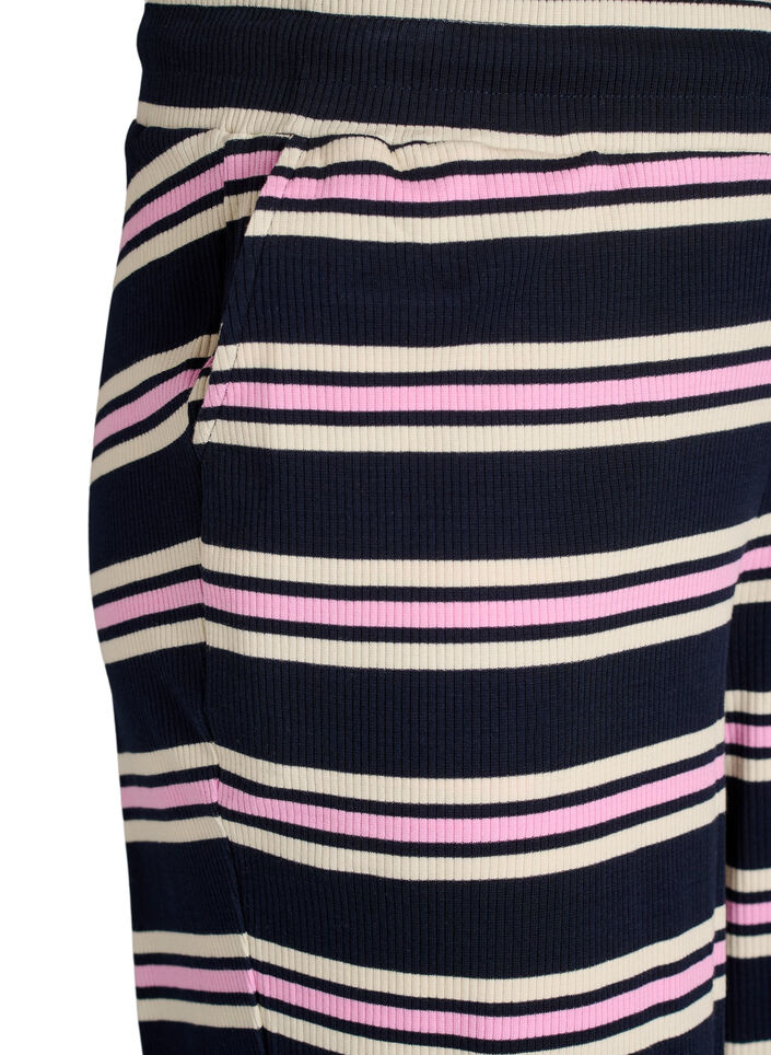 Bas de pyjama &agrave; rayures et coupe ample, Bleu, Packshot image number 2