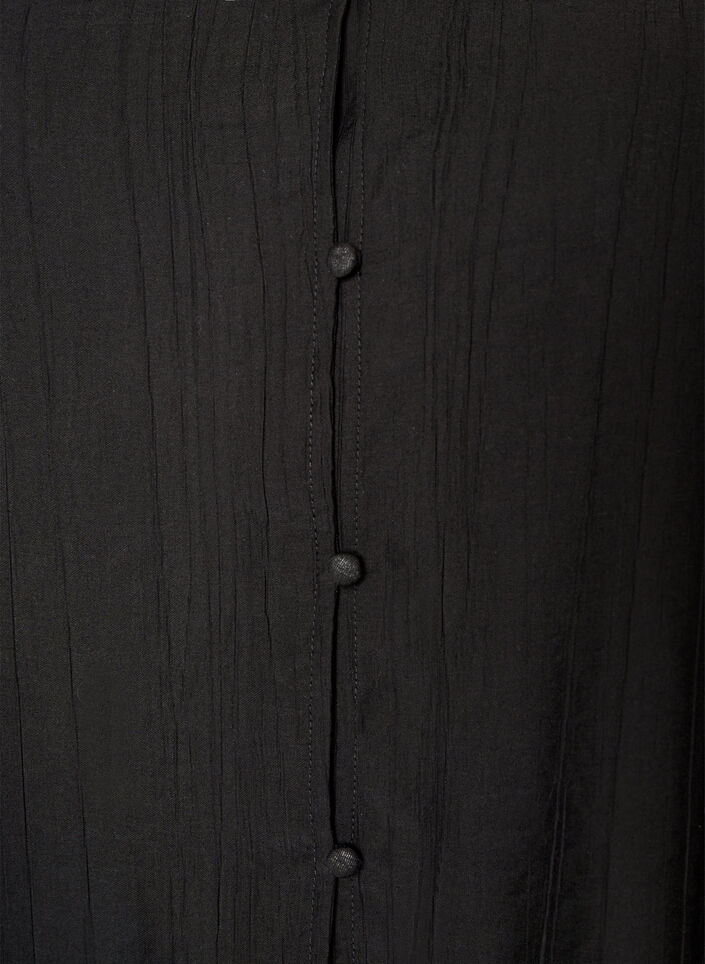 Tunique ample &agrave; texture froiss&eacute;e et ourlet &agrave; volants, Noir, Packshot image number 2