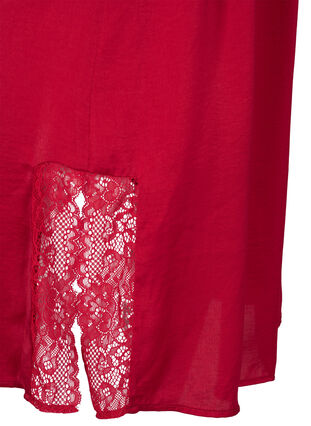 Pyjama jurk met kant en split, Rhubarb, Packshot image number 3
