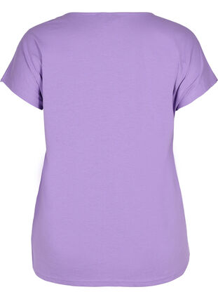 T-shirt met mix van katoen, Paisley Purple, Packshot image number 1