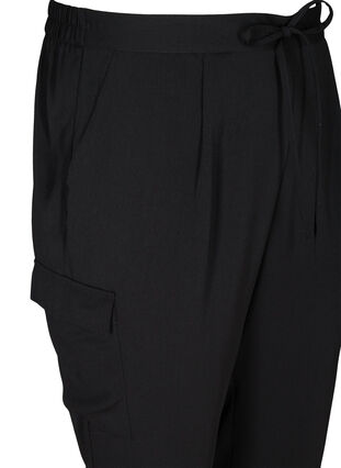 Losse broek met zakken aan de zijkant, Black, Packshot image number 2