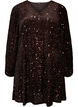 Robe courte en sequins &agrave; coupe trap&egrave;ze, Marron, Packshot image number 0