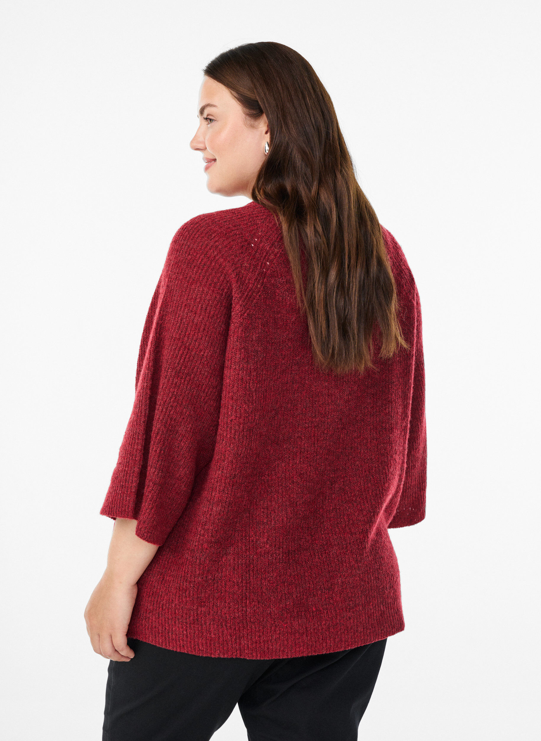 ZizziPull c&ocirc;tel&eacute; &agrave; manches 3/4, Rouge, Model image number 2