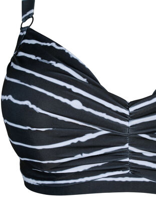 Bikini beha met opdruk en beugel, Black White Stripe, Packshot image number 2