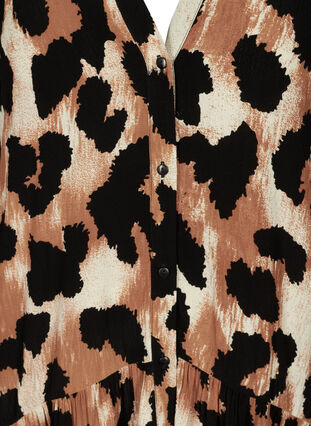 Midi-jurk met luipaardprint, Black AOP, Packshot image number 2