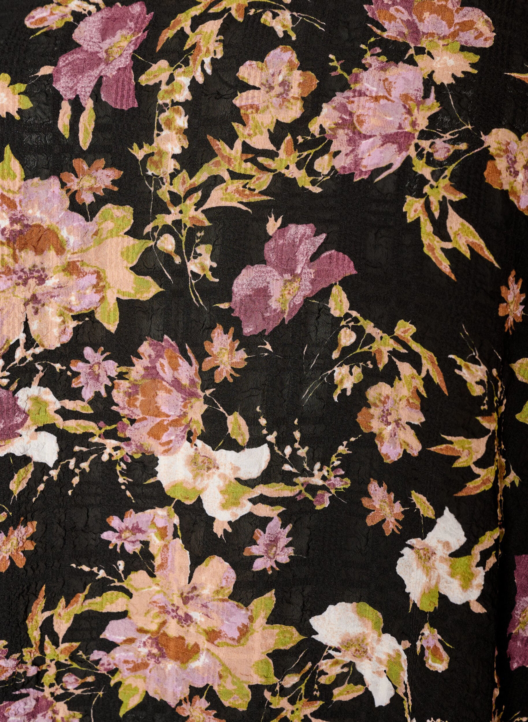 ZizziBlouse avec imprim&eacute; floral et volants, Noir, Packshot image number 2