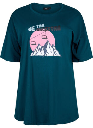 T-shirt en coton imprimé, Deep Teal/Sea Pink, Packshot image number 0