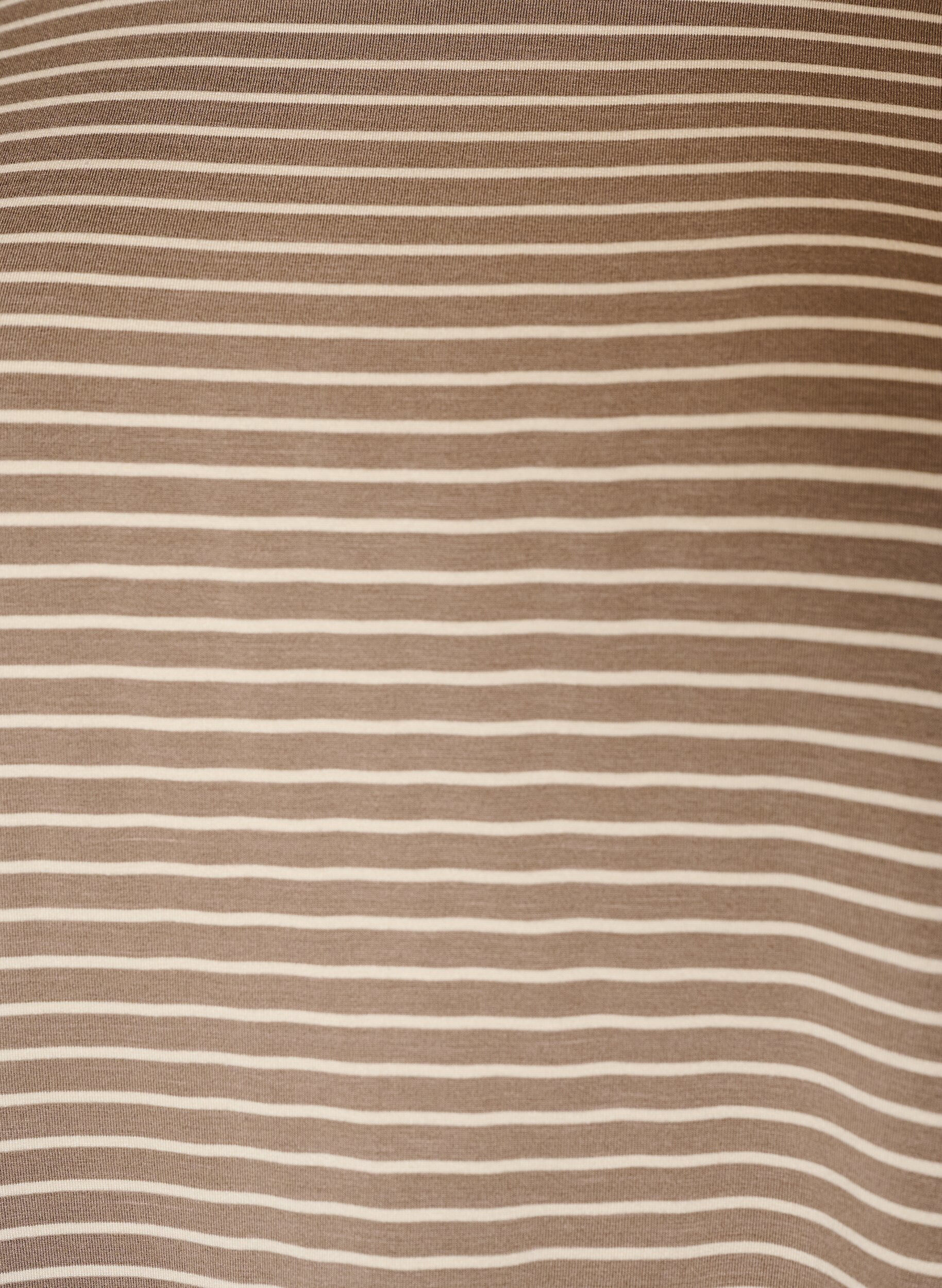 ZizziT-shirt ray&eacute; en viscose avec un col rond, Beige, Packshot image number 2