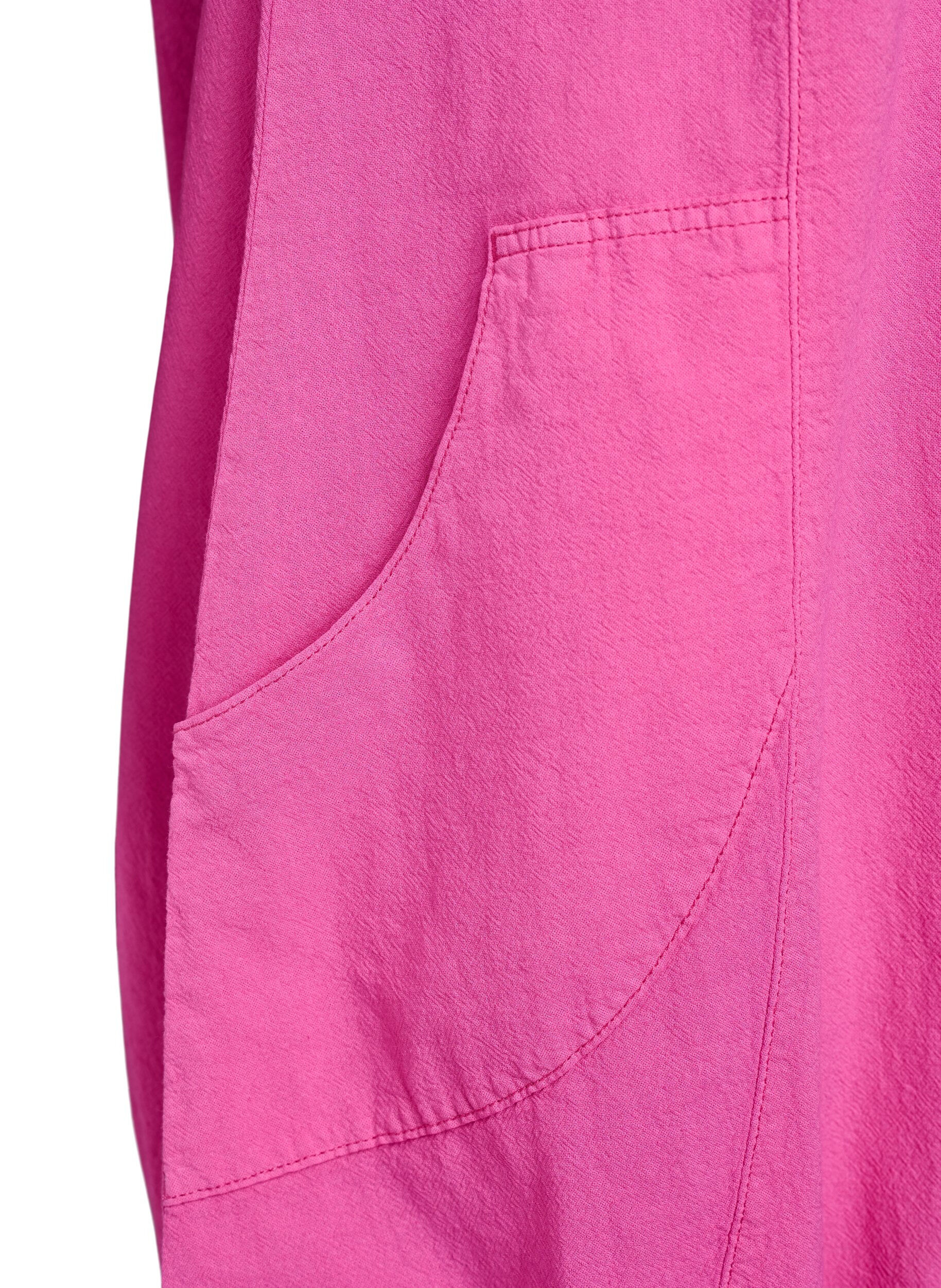 ZizziKatoenen jurk met korte mouwen, Roze, Packshot image number 3