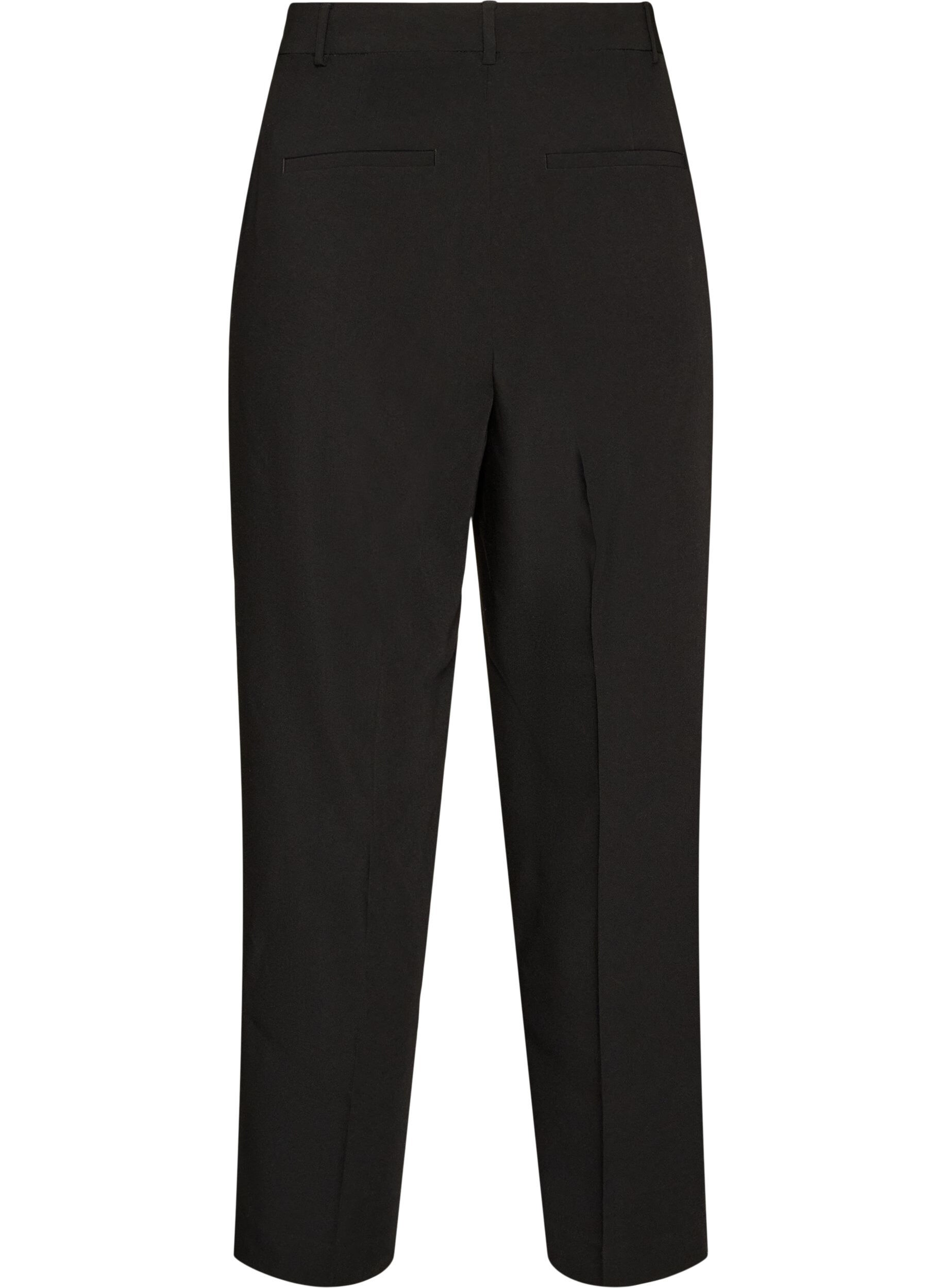 ZizziOp maat gemaakte broek met wijde pijpen en hoge taille, Zwart, Packshot image number 1