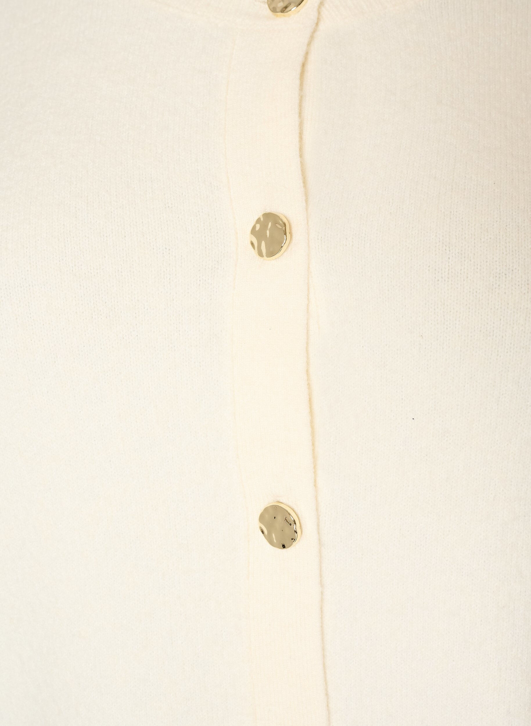 ZizziCardigan in zacht breisel met goudkleurige knopen, Vanille, Packshot image number 2
