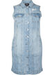 Robe en jean sans manches avec détails à bords bruts, Light Blue Denim, Packshot image number 0