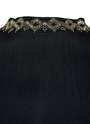 Blouse à manches longues en viscose avec perles, Black, Packshot image number 2