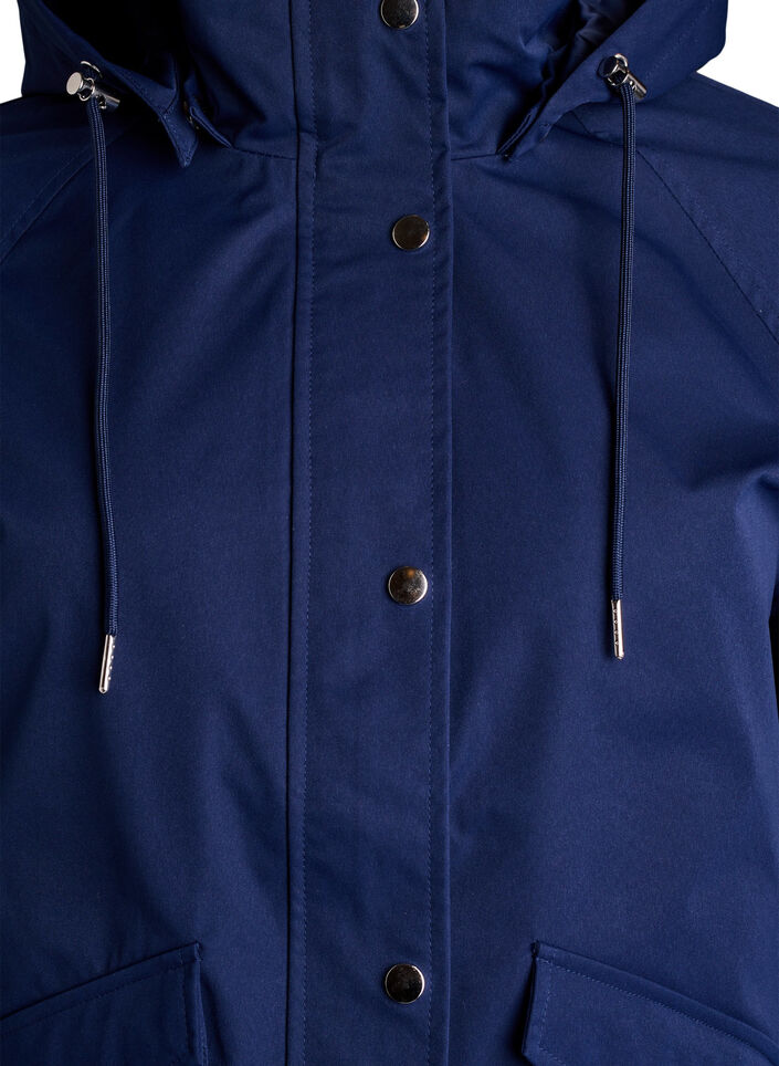Veste courte de printemps avec capuche amovible, Bleu, Packshot image number 2
