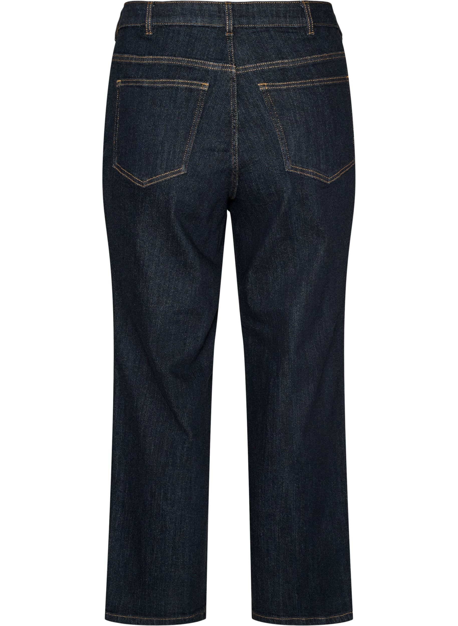 ZizziStraight-fit Kiana jeans met hoge taille, Blauw, Packshot image number 1
