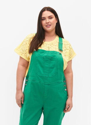 Combinaison en jean de couleur, Holly Green, Model image number 2