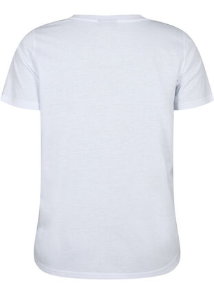 T-shirt à manches courtes avec col en V, Bright White, Packshot image number 1