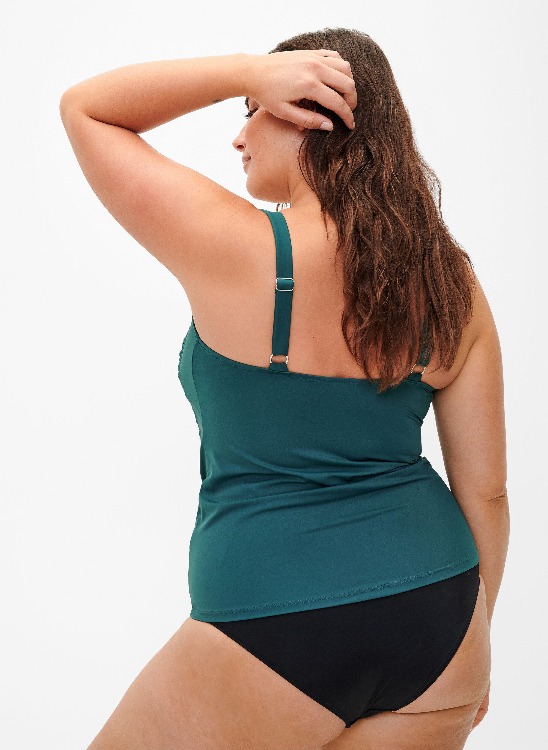 ZizziGedrapeerde tankini, Groen, Model image number 1