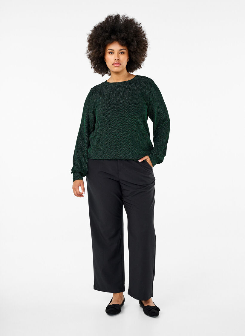 Blouse met glinsterend patroon, Scarab ZigZagShimmer, Model image number 2