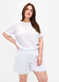 Shorts à motif texturé, Bright White, Model