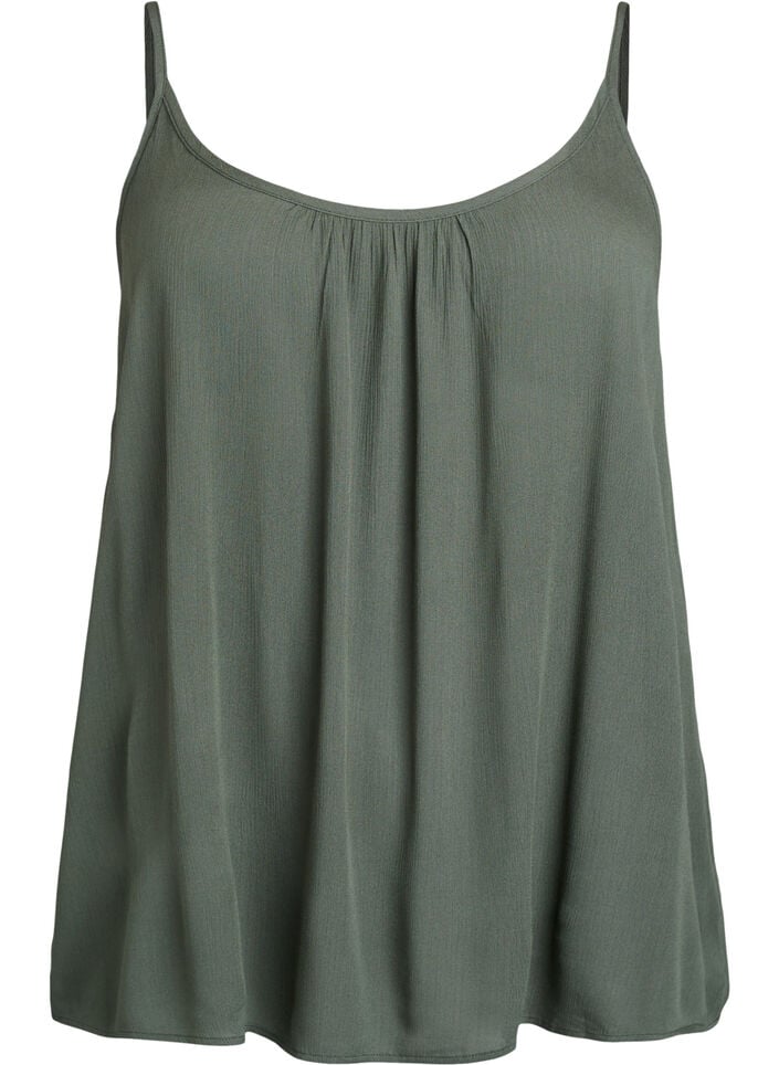 Top &agrave; bretelles en viscose, Vert, Packshot image number 0