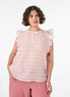 Blouse sans manches textur&eacute;e avec volants, Rose, Model image number 0
