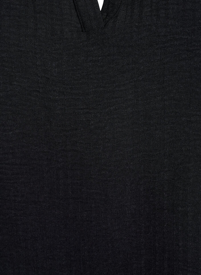 Luchtige blouse met korte mouwen, Zwart, Packshot image number 2