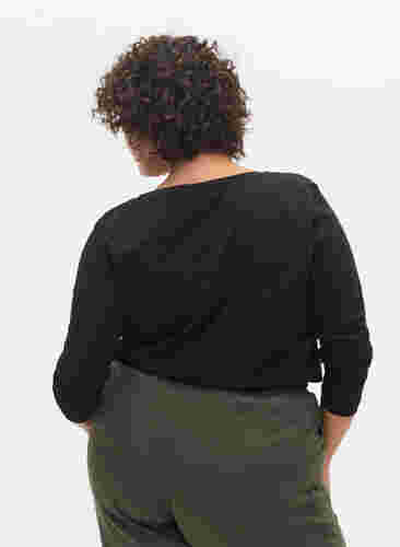 Lot de 2 blouses basiques en coton, Black/Bright W, Model image number 1