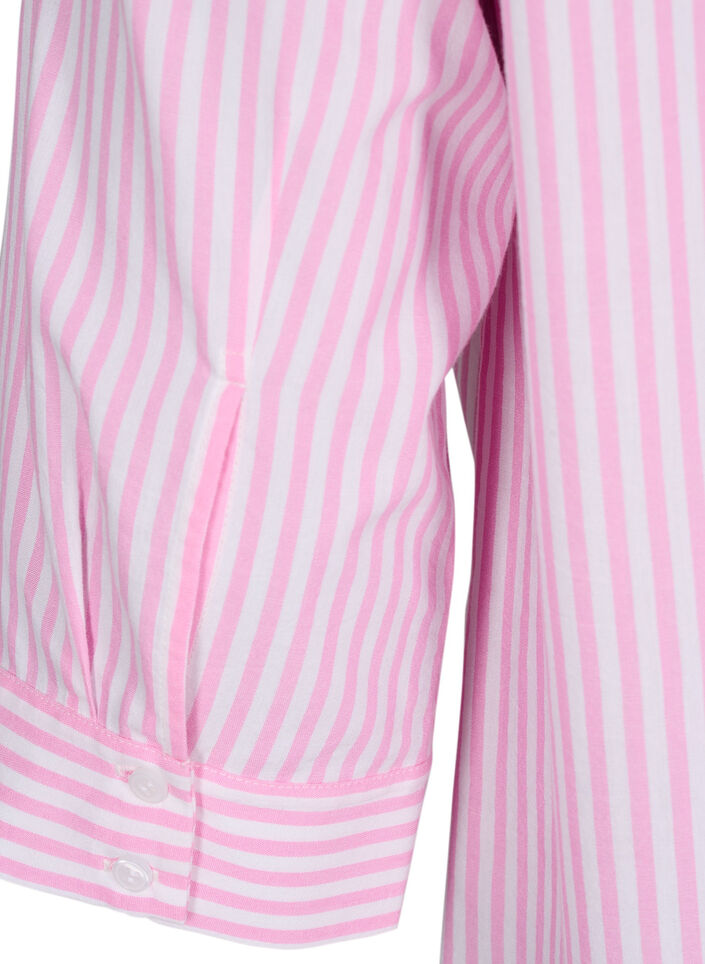 Chemise longue à rayures avec manches 3/4, Rose, Packshot image number 4