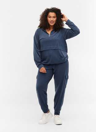 Pantalon de jogging avec poches cargo, Insignia Blue Mel. , Model image number 0