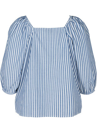 Katoenen top met strepen en 3/4 mouwen, Bijou Blue Stripe, Packshot image number 1